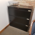 Artopex Black 3 Drawer Lateral File Cabinet, Locking